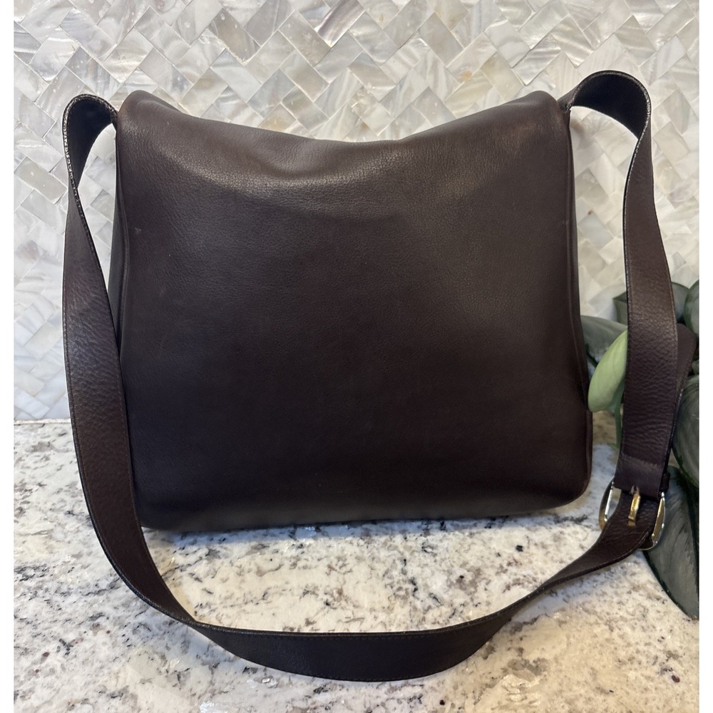 Ferragamo Gancini Shoulder Crossbody Bag Leather Dark Brown DH-217232 Italy - Picture 4 of 16